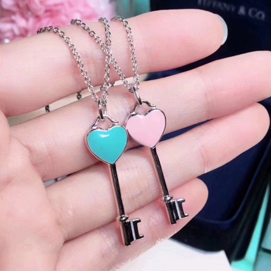 Tiffany Keys Heart Key Pendant Sterling Silver
