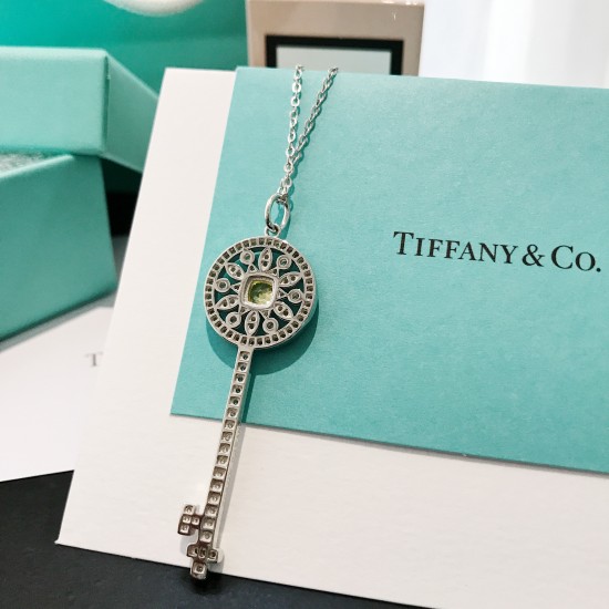 Tiffany Keys Round Star Key Pendant Yellow Diamond