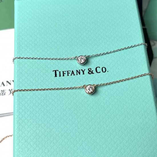 Tiffany & Co. Gold Round Diamond Necklace For W Jewelry