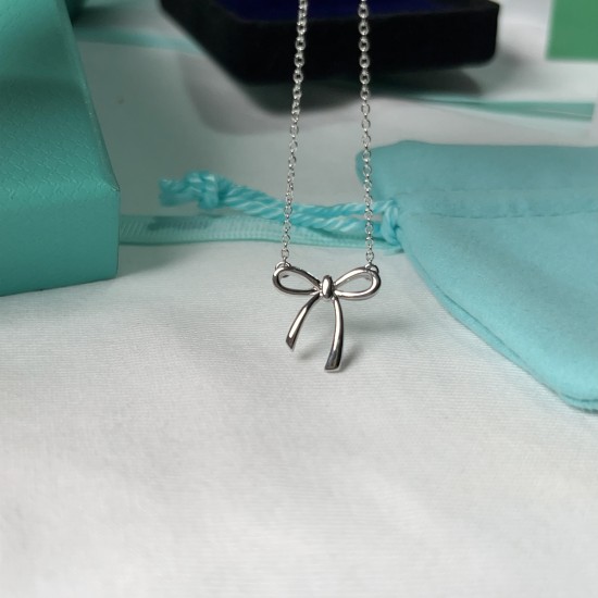 Tiffany & Co. Silver Bowknot Necklace For W Jewelry