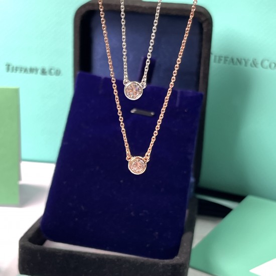 Tiffany & Co. Silver Round Diamond Necklace For W Jewelry