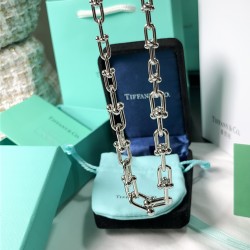 Tiffany & Co.Silver U-shaped Horseshoe Interlocking Clavicle Necklace For W And M Pendant Jewelry