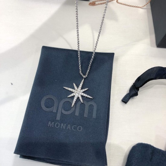 APM Monaco 925 Silver Meteor Clavicle Chain Necklace W Jewelry