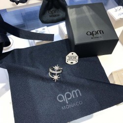 APM Monaco 925 Silver Multi-Ring Double Star Ring W Jewelry