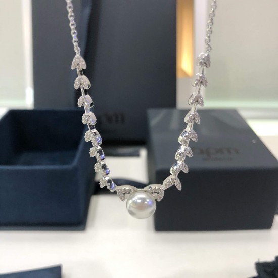 APM Monaco 925 Silver Pearl Petal Clavicle Chain W Jewelry