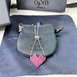 APM Monaco Heart-Shaped Red Diamond Bracelet W Jewelry