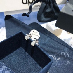 APM Monaco Silver Four-Leaf Shell Stud Earrings For W Jewelry