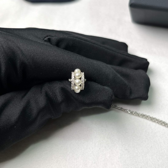 APM Monaco Silver Small Waist Pearl Necklace W Jewelry