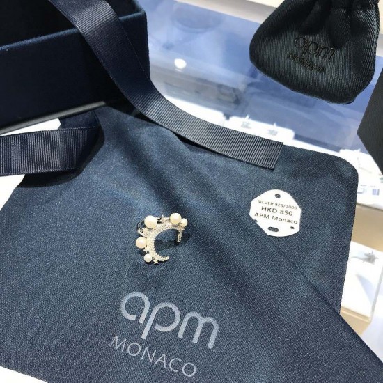 APM Monaco Silver Starmoon Freshwater Pearl Ring W Jewelry