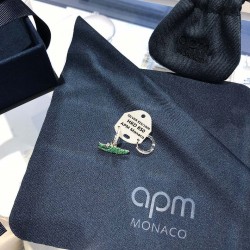 APM Monaco Small Green Alligator Silver Earring W Jewelry